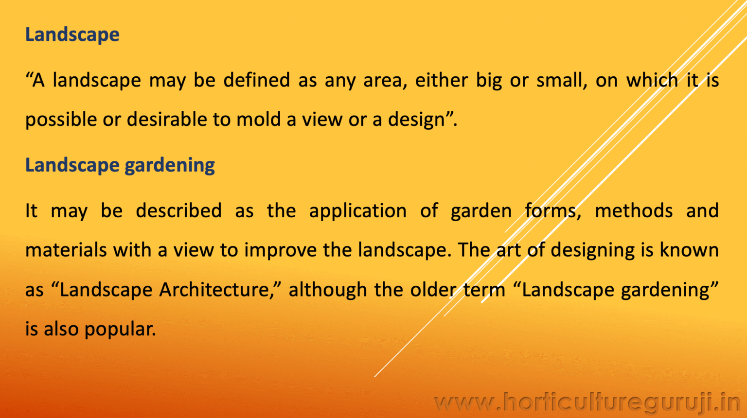 Principles of Landscape Gardening PPT - Horticulture Guruji