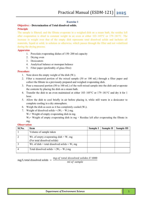 ESDM 121 Environmental Studies and Disaster Management Practical Manual - Image 2